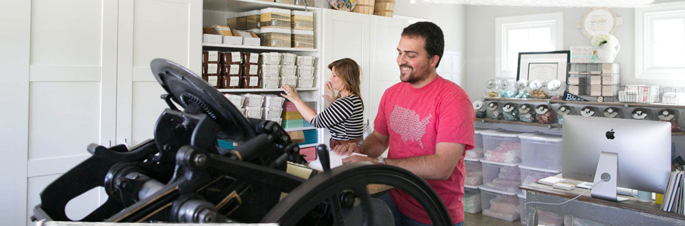 Meg and Josh in the shop