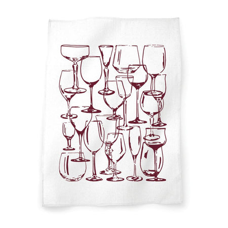 Wine Glasses tea towel